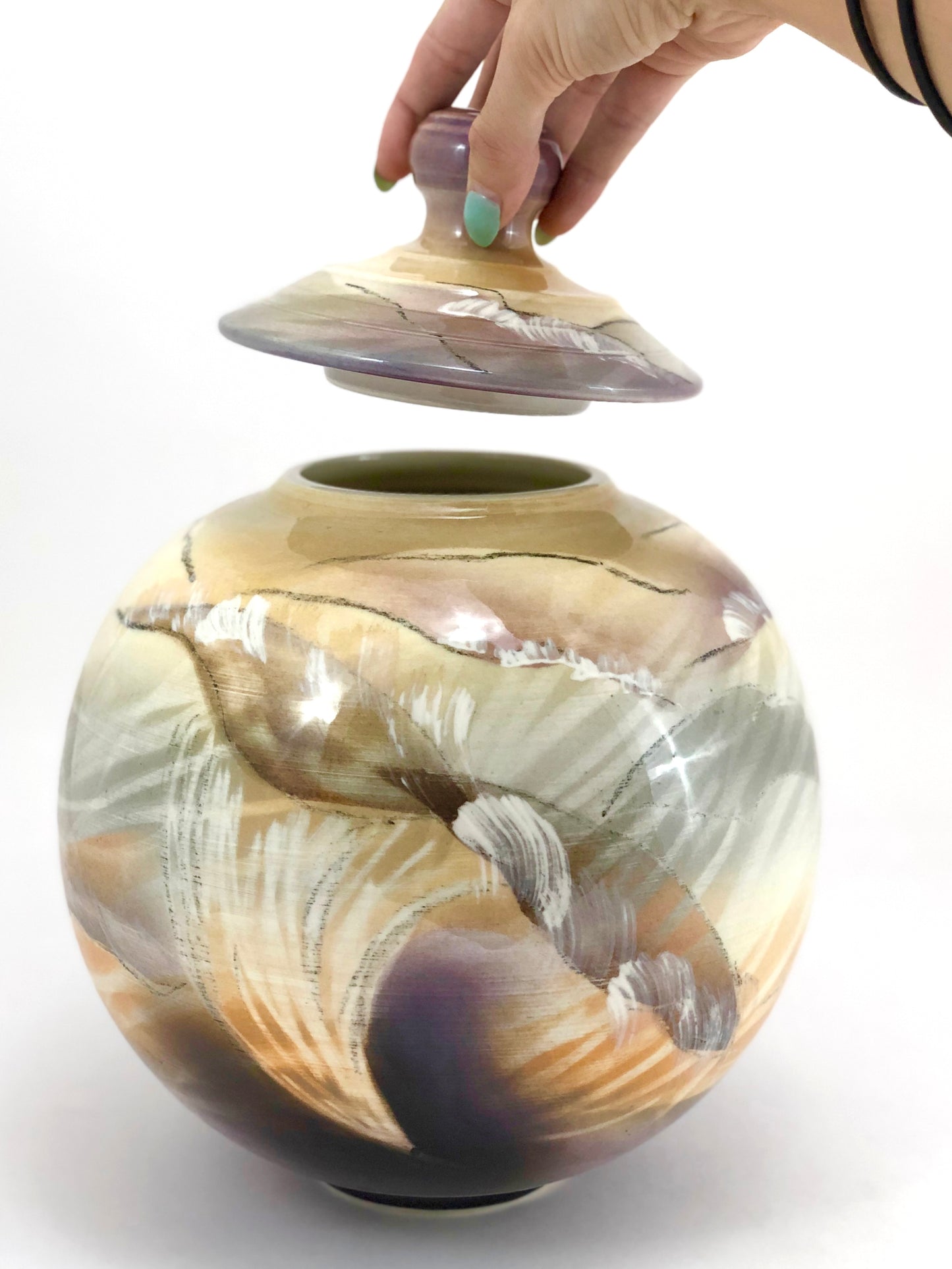 Large Spherical Jar in "Wave"
