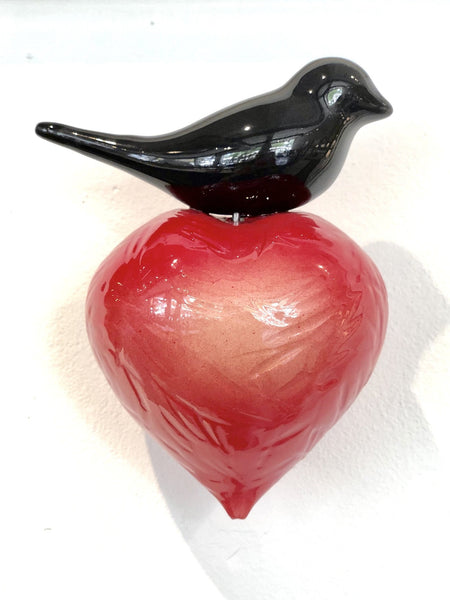 Bird on a Heart (wall mount)